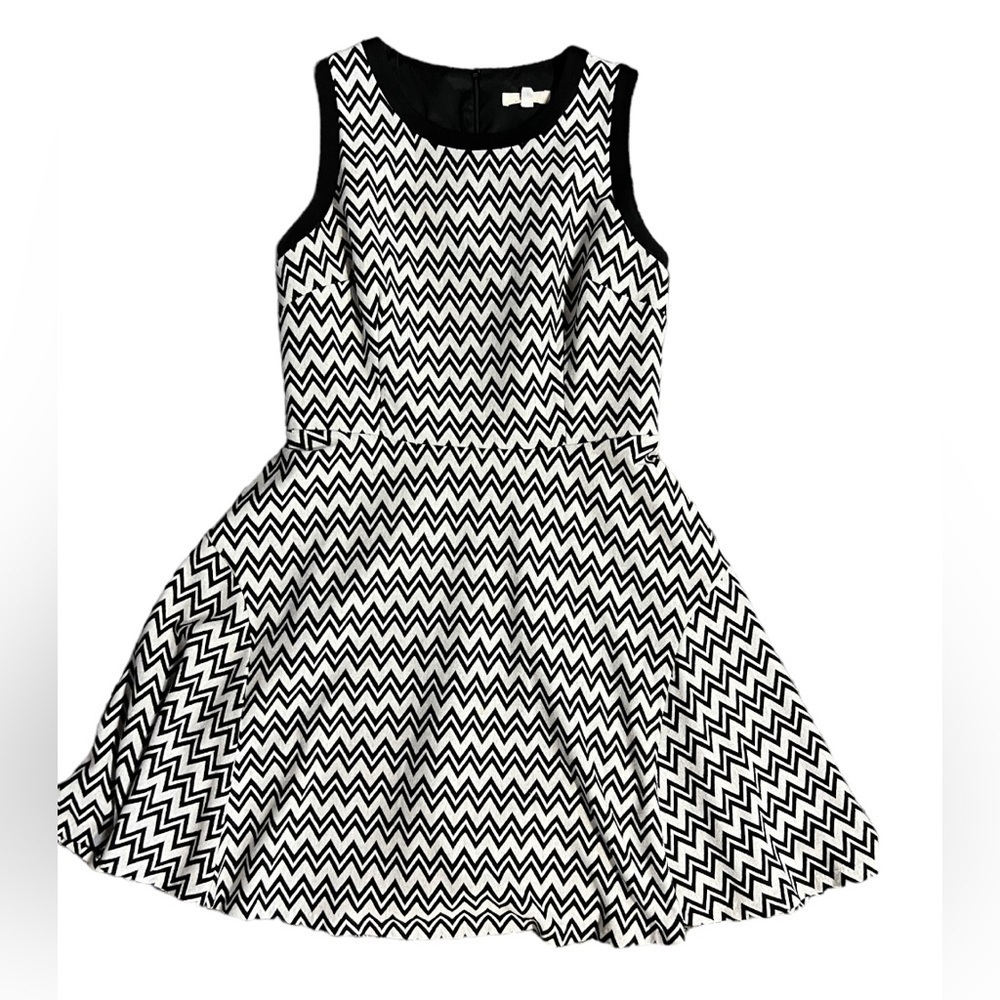 Trina Turk Sheila Chevron Mini Fit and Flare Dress Size L